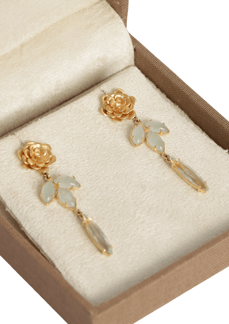 FLOWER PENDANT 18K EARRINGS