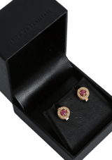 RUBY DIAMOND CIRCLE EARRINGS