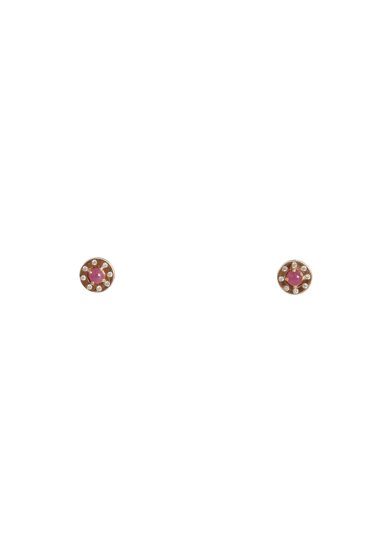 RUBY DIAMOND CIRCLE EARRINGS