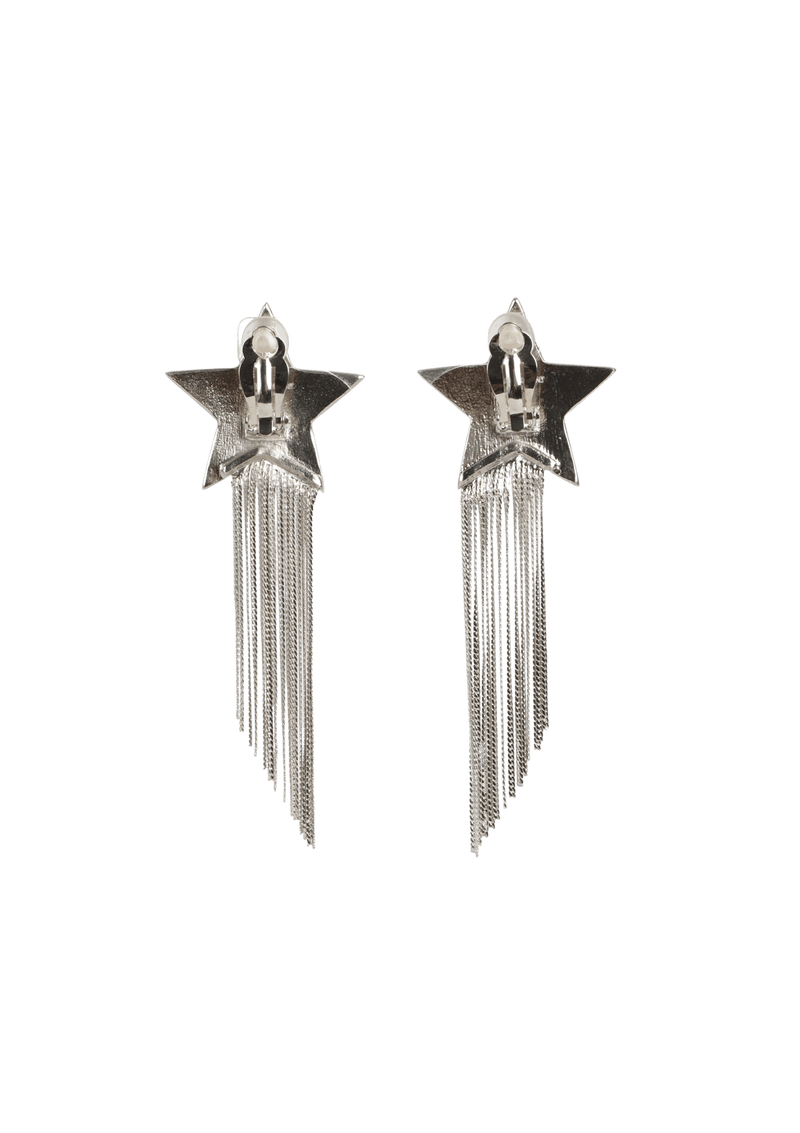 STAR EARRINGS WITH BRASS CHAINS