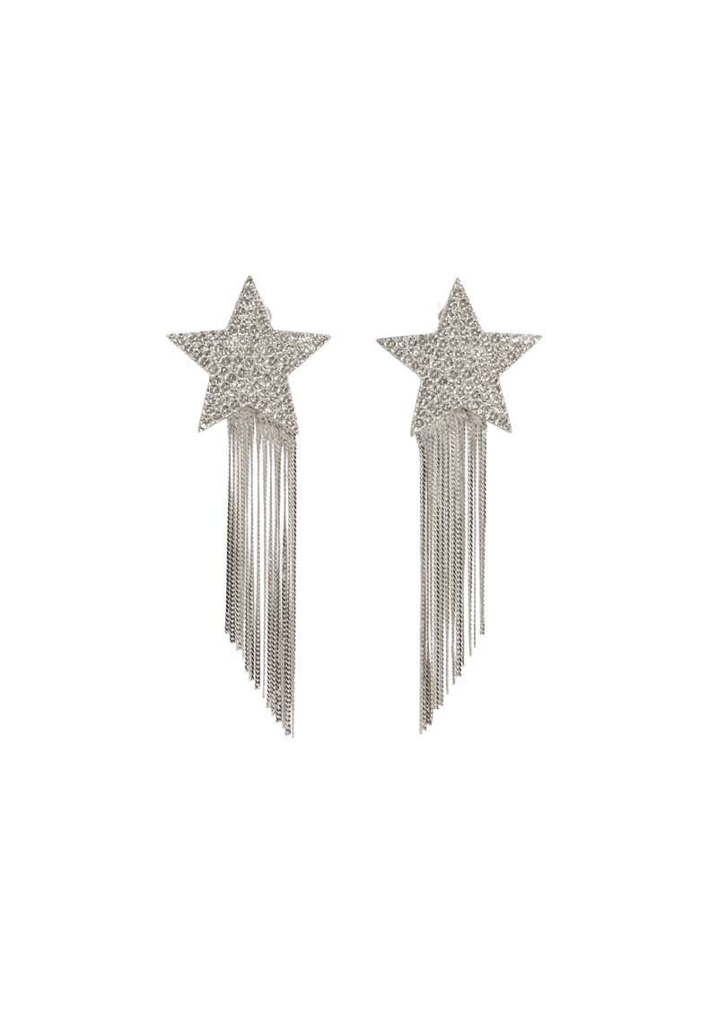 STAR EARRINGS WITH BRASS CHAINS