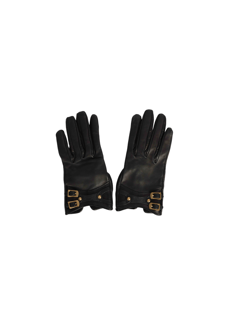PAR DE LUVAS GUCCI LEATHER GLOVES PP PRETO ORIGINAL – Gringa