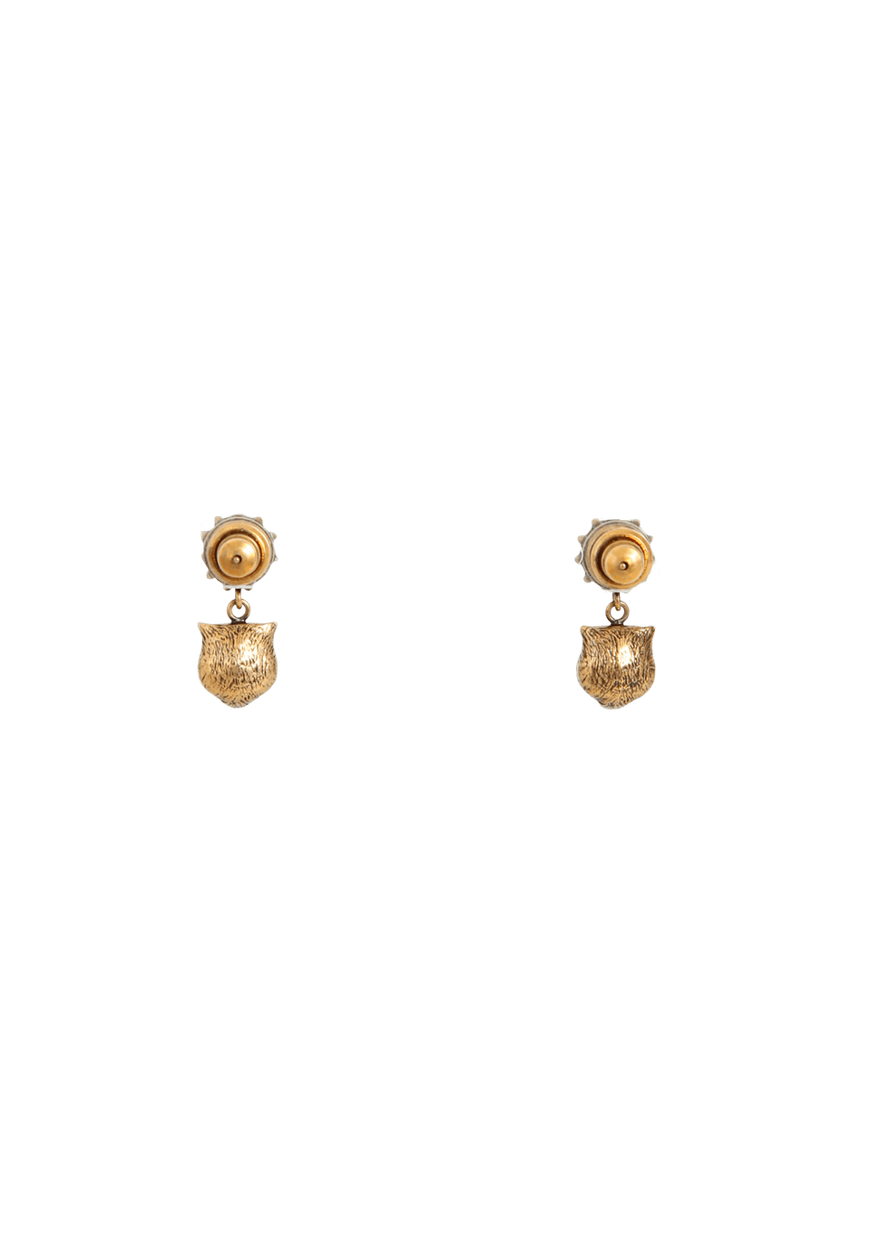 CRYSTAL FELINE HEAD EARRINGS