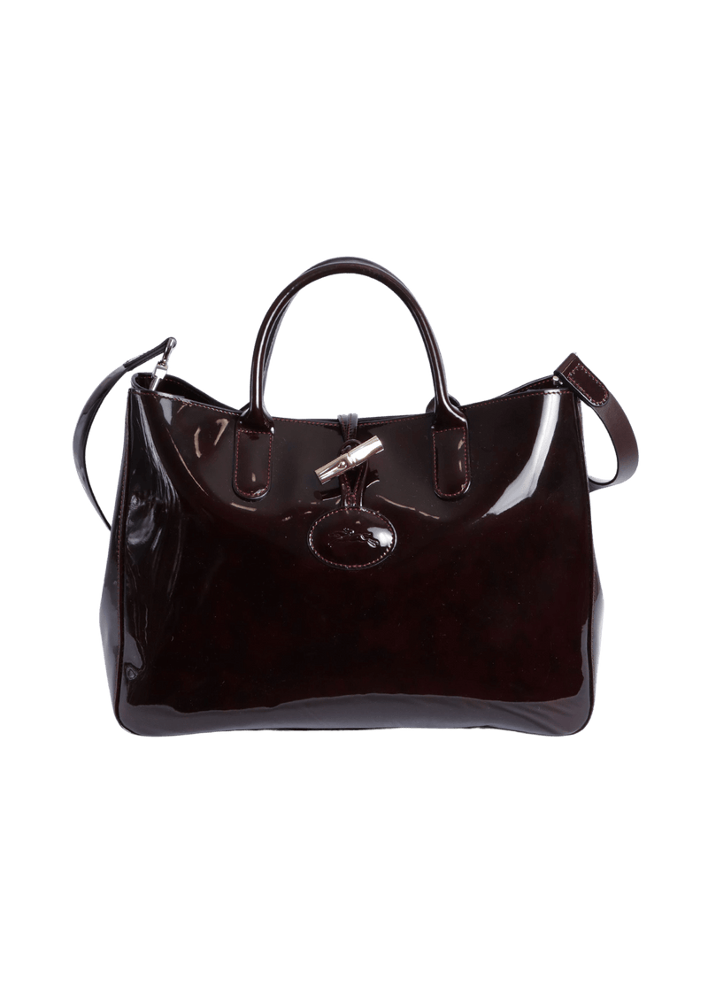 PATENT LEATHER ROSEAU SATCHEL BAG