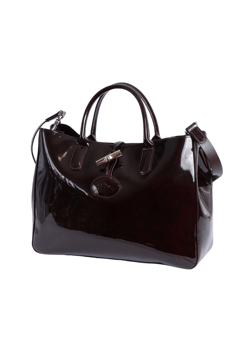 PATENT LEATHER ROSEAU SATCHEL BAG