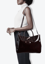 PATENT LEATHER ROSEAU SATCHEL BAG