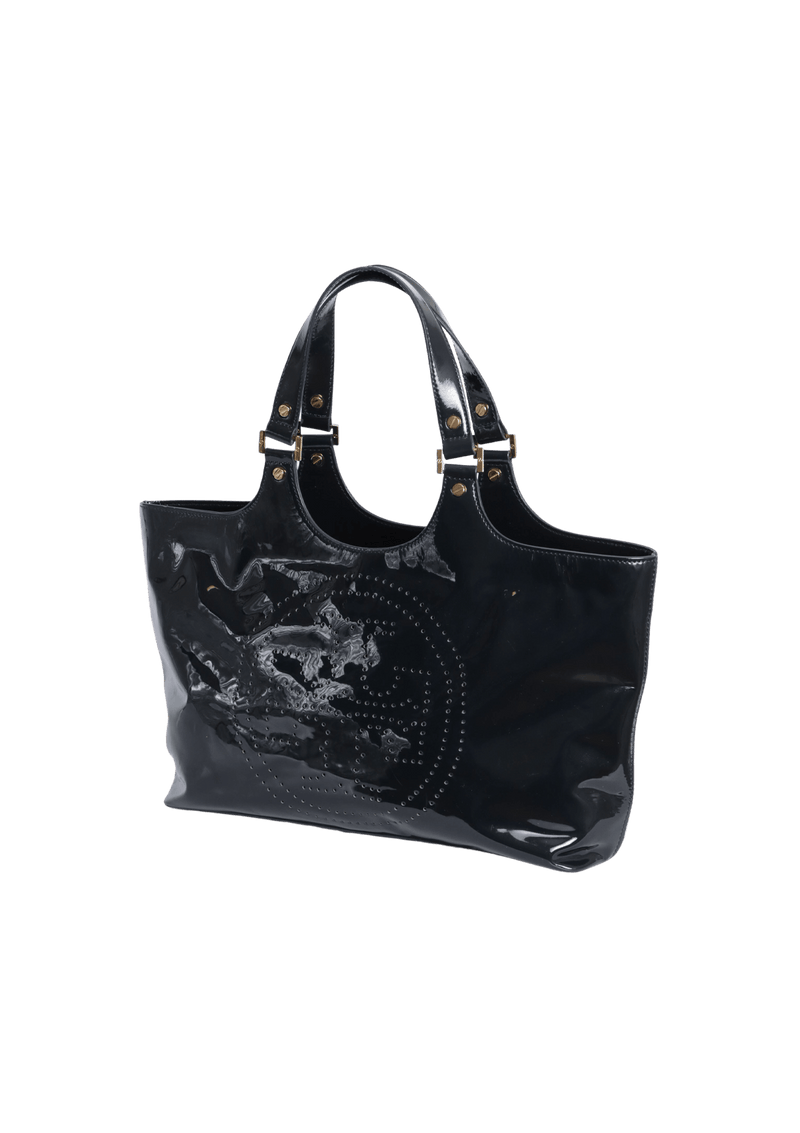 PATENT LEATHER TOTE BAG