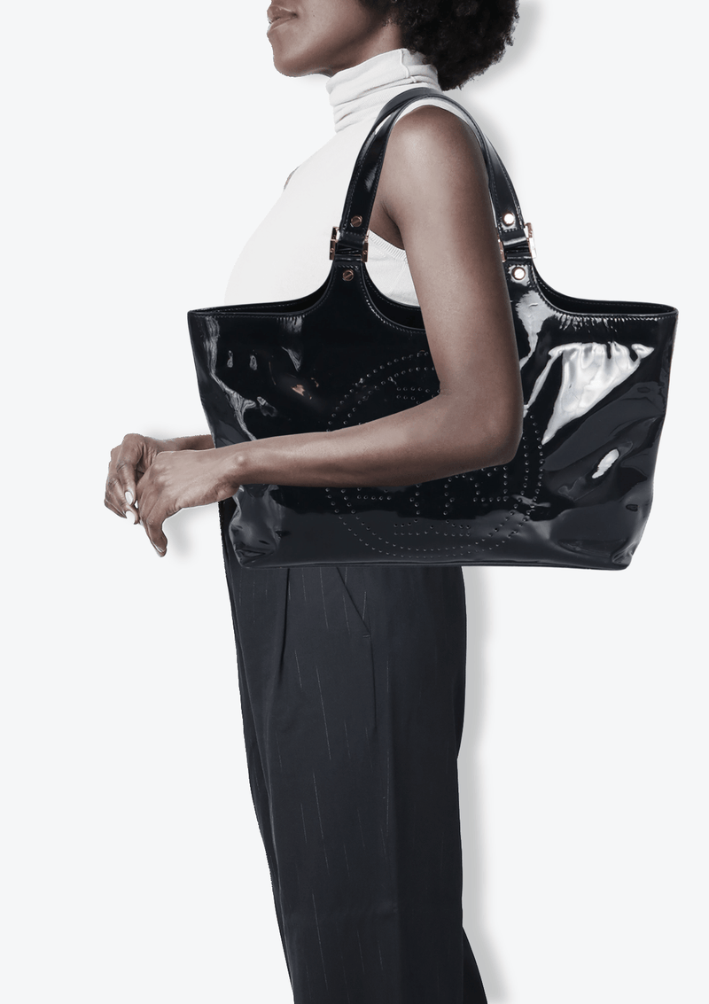 PATENT LEATHER TOTE BAG