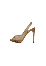 SNAKESKIN PEEP TOE 34