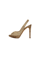 SNAKESKIN PEEP TOE 34