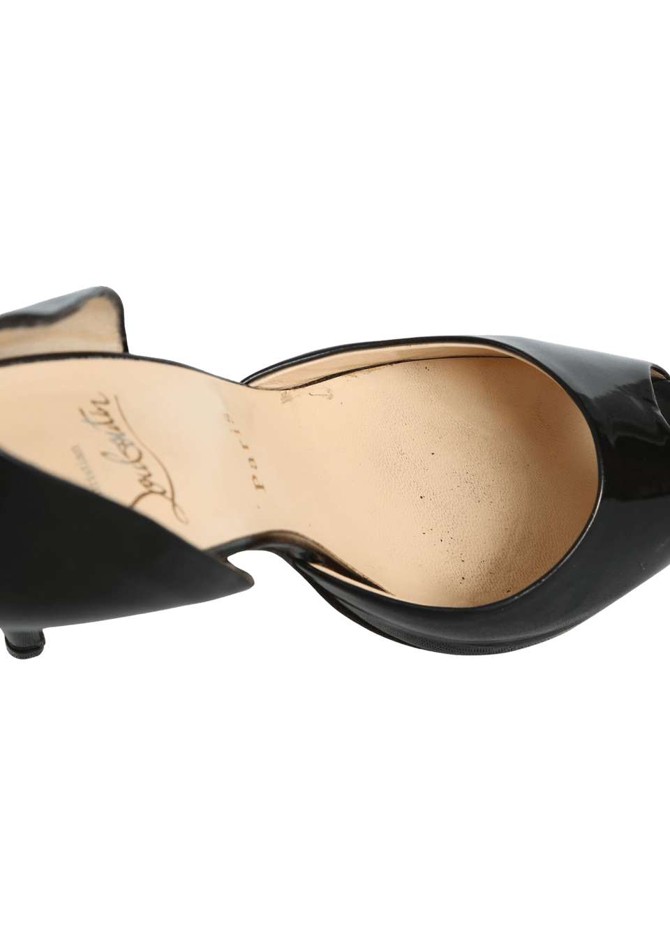 PEEP TOE CHRISTIAN LOUBOUTIN MADAME CLAUDE 120 PUMPS 39 PRETO