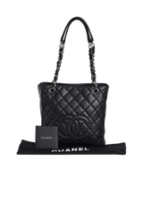 PETITE TIMELESS SHOPPING TOTE CAVIAR