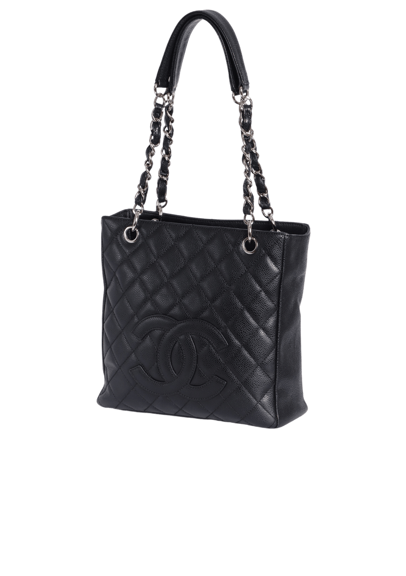 PETITE TIMELESS SHOPPING TOTE CAVIAR