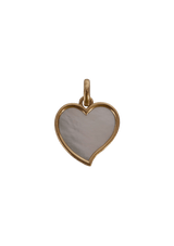 VINTAGE MOTHER OF PEARL HEART 18K PENDANT