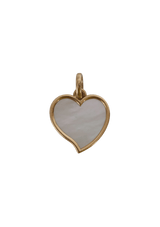 VINTAGE MOTHER OF PEARL HEART 18K PENDANT