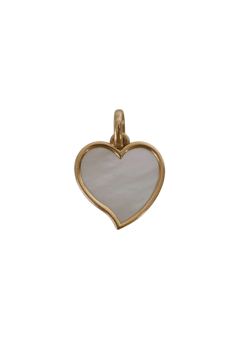 VINTAGE MOTHER OF PEARL HEART 18K PENDANT