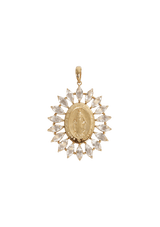 NOSSA SENHORA DAS GRAÇAS MENOR TOPAZ 18K PENDANT