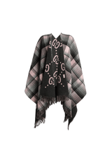 WOOL REVERSIBLE GG PONCHO U