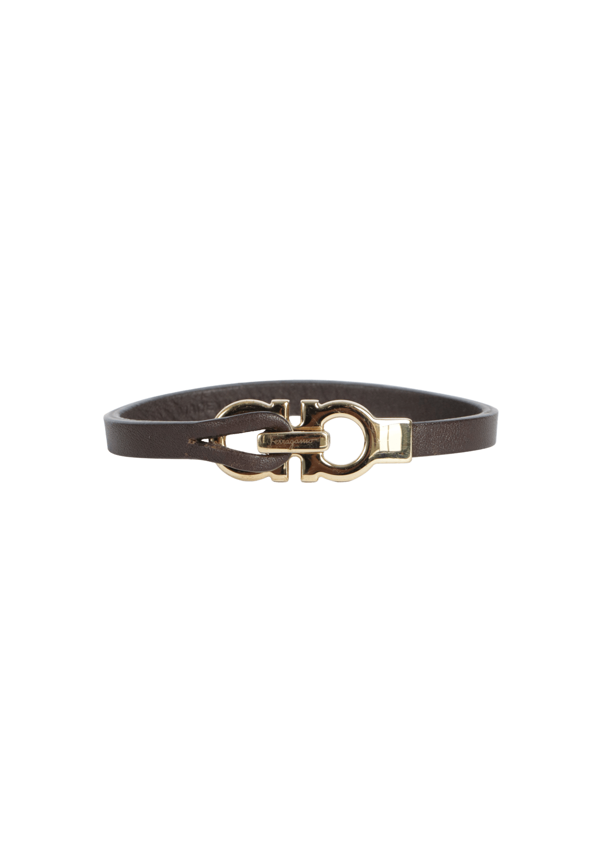 PULSEIRA SALVATORE FERRAGAMO GANCINI BRACELET MARROM ORIGINAL – Gringa