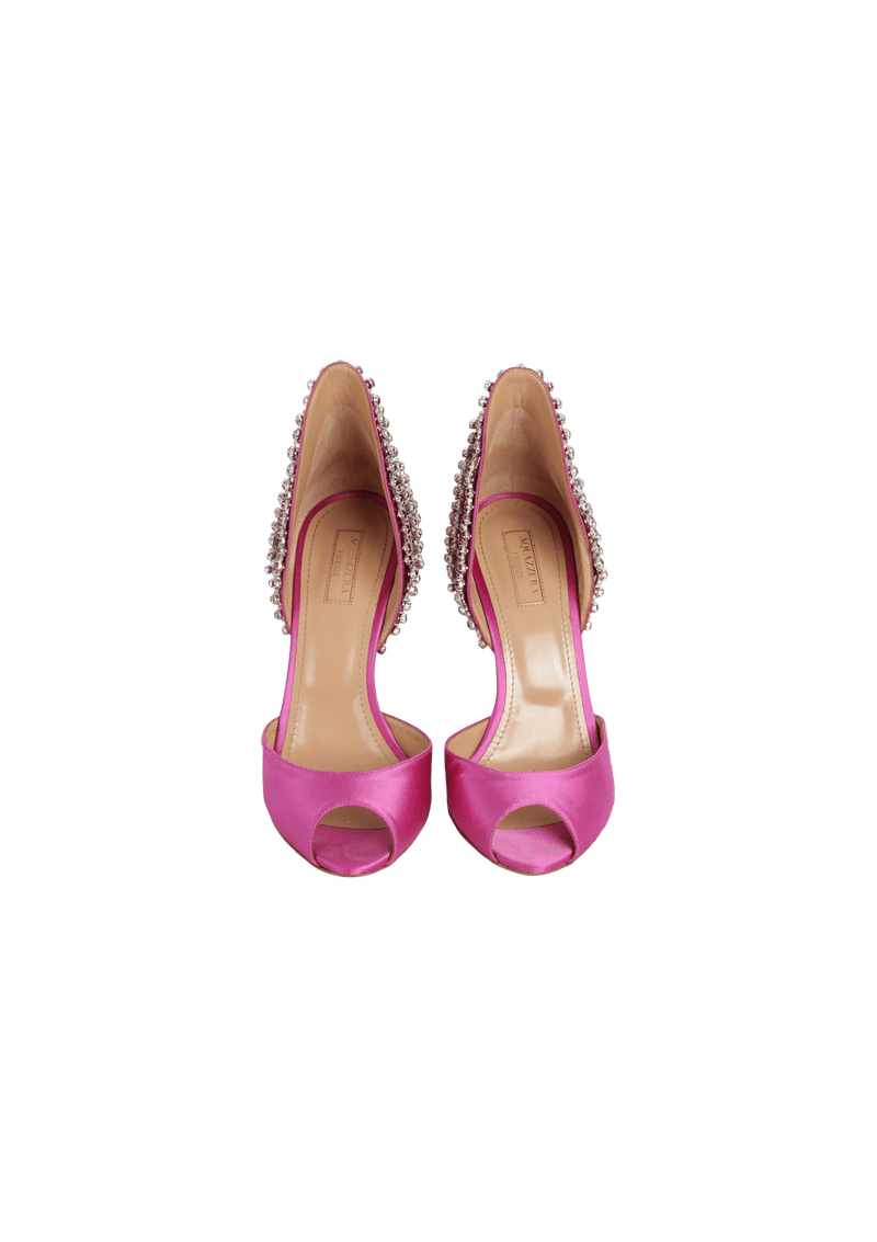 SATIN CRYSTAL PUMPS 38