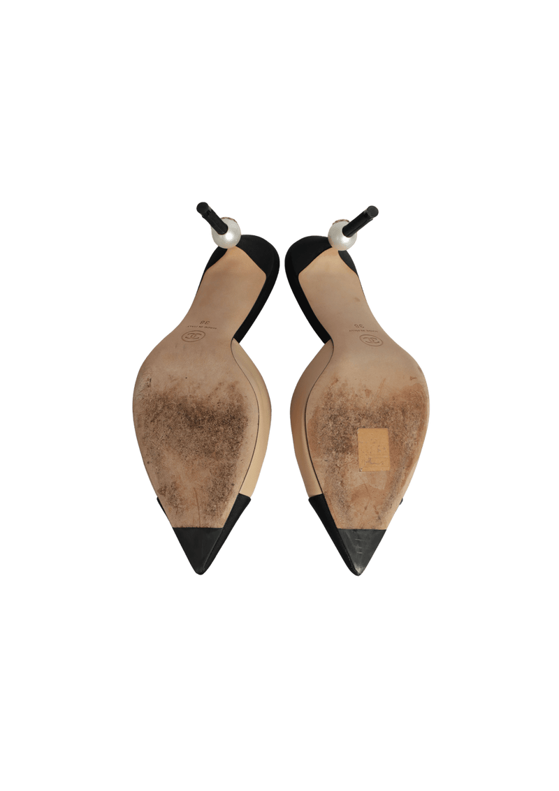 CAP TOE CC PEARL MULES 36