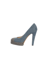 DENIM CC CAP TOE PUMPS 38