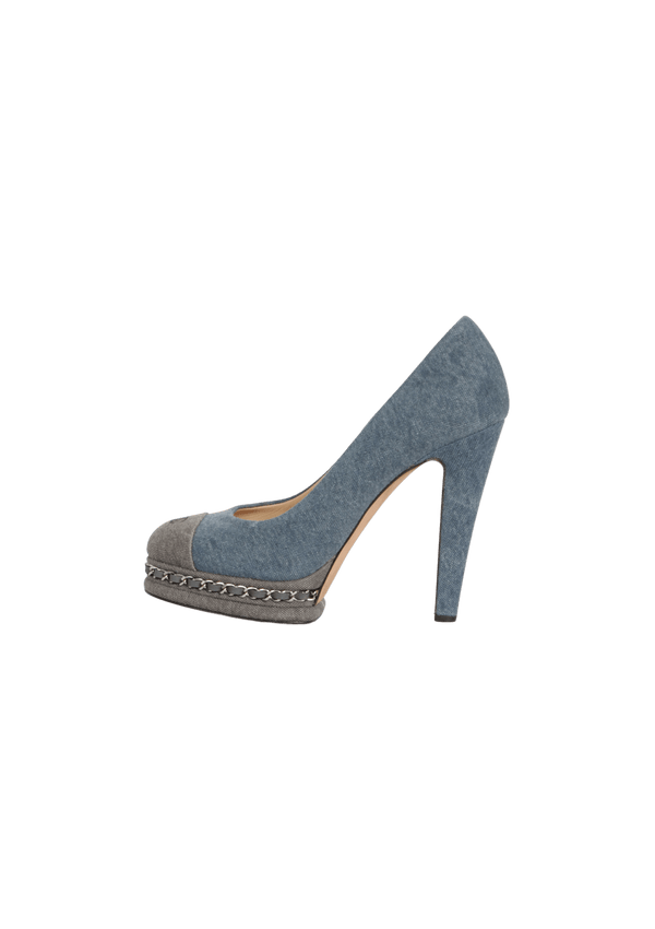 DENIM CC CAP TOE PUMPS 38