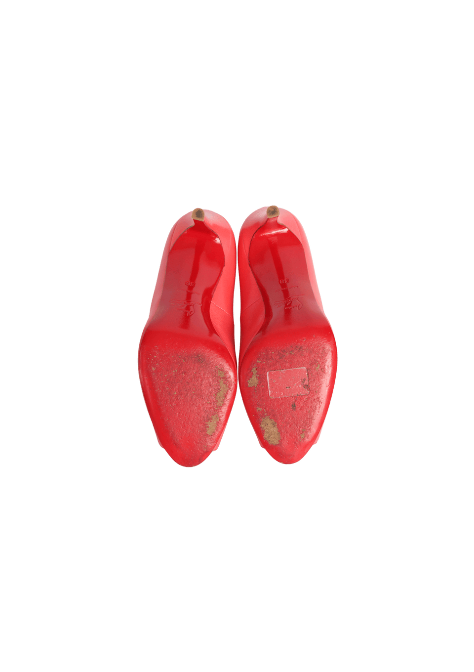 PUMPS CHRISTIAN LOUBOUTIN EVELYN PEEP TOE 100 LEATHER 36 ROSA