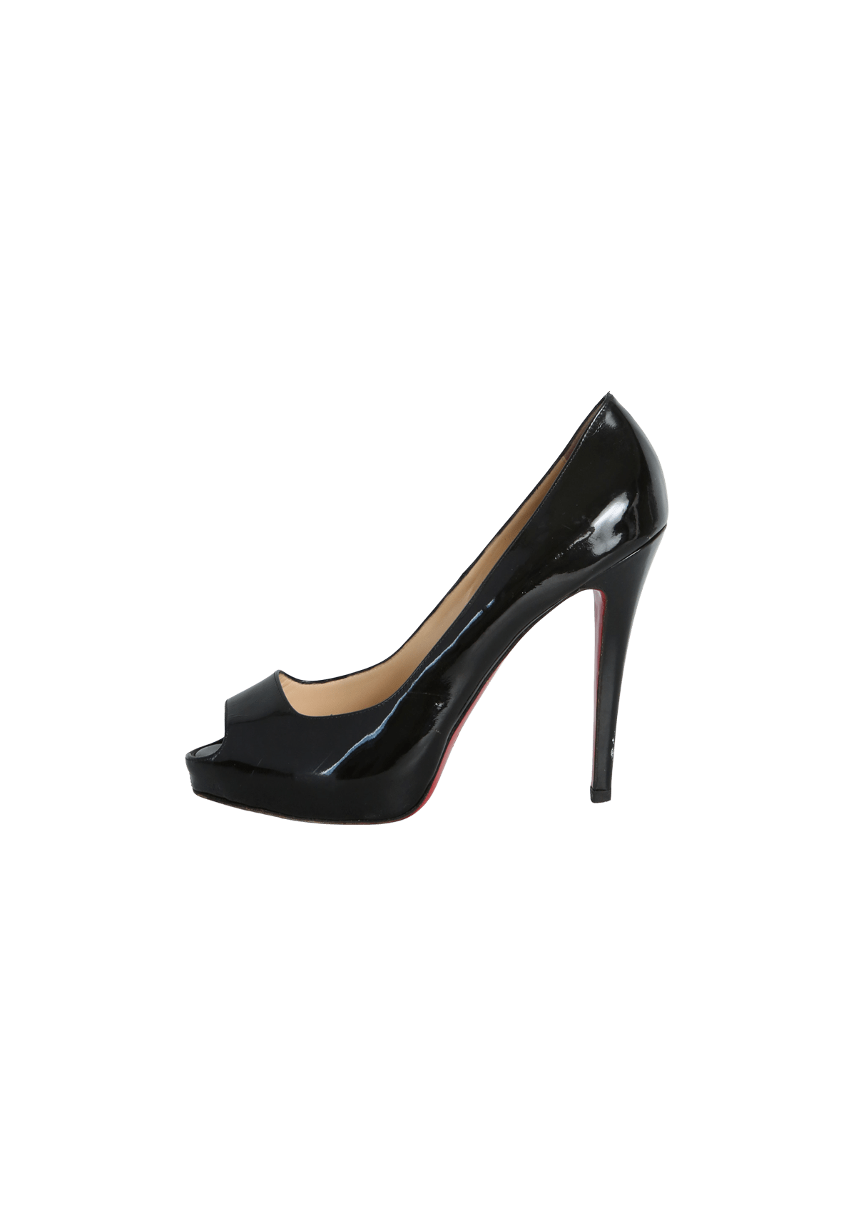 PUMPS CHRISTIAN LOUBOUTIN NEW VERY PRIVE 130 PEEP TOE PRETO 38
