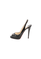 PUMPS CHRISTIAN LOUBOUTIN NO PRIVE SLINGBACK PEEP TOE PRETO 37