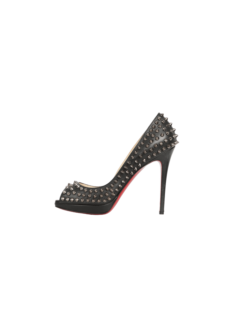 YOLANDA SPIKES PEEP TOE 120 PUMPS 36.5