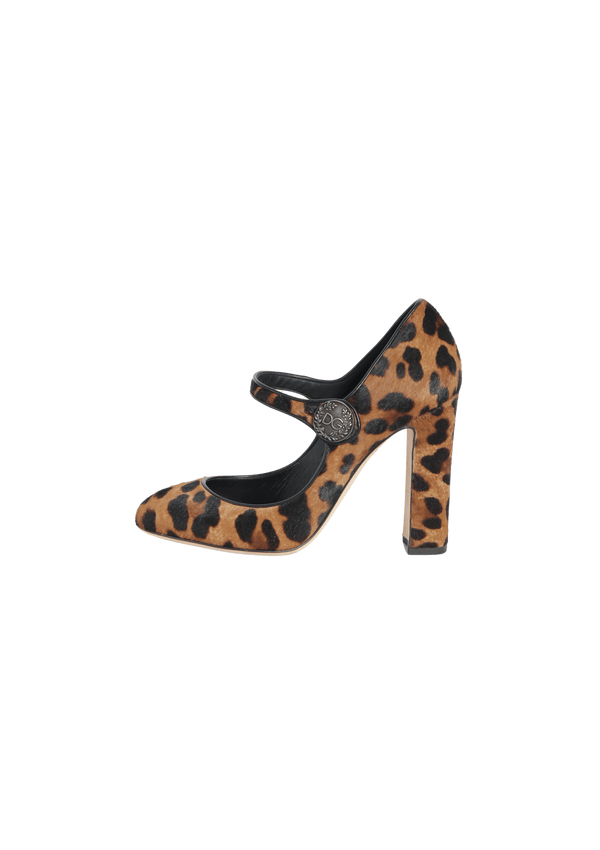 ANIMAL PRINT MARY JANE PUMPS 37