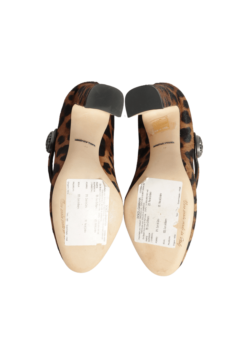 ANIMAL PRINT MARY JANE PUMPS 37