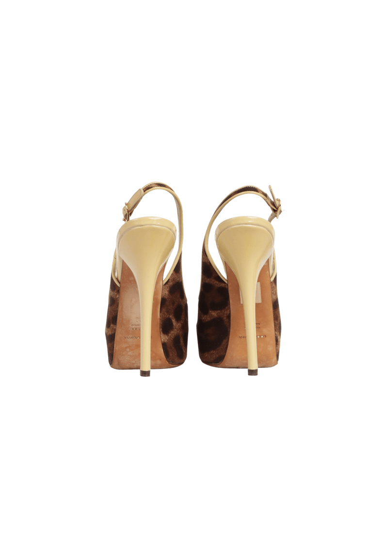 ANIMAL PRINT SLINGBACK PUMPS 36