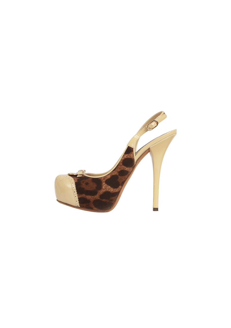 ANIMAL PRINT SLINGBACK PUMPS 36