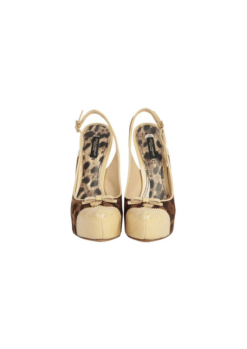 ANIMAL PRINT SLINGBACK PUMPS 36