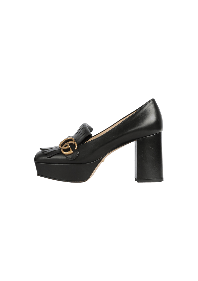 MALAGA KID GG MARMONT FRINGE PLATFORM PUMPS 36.5