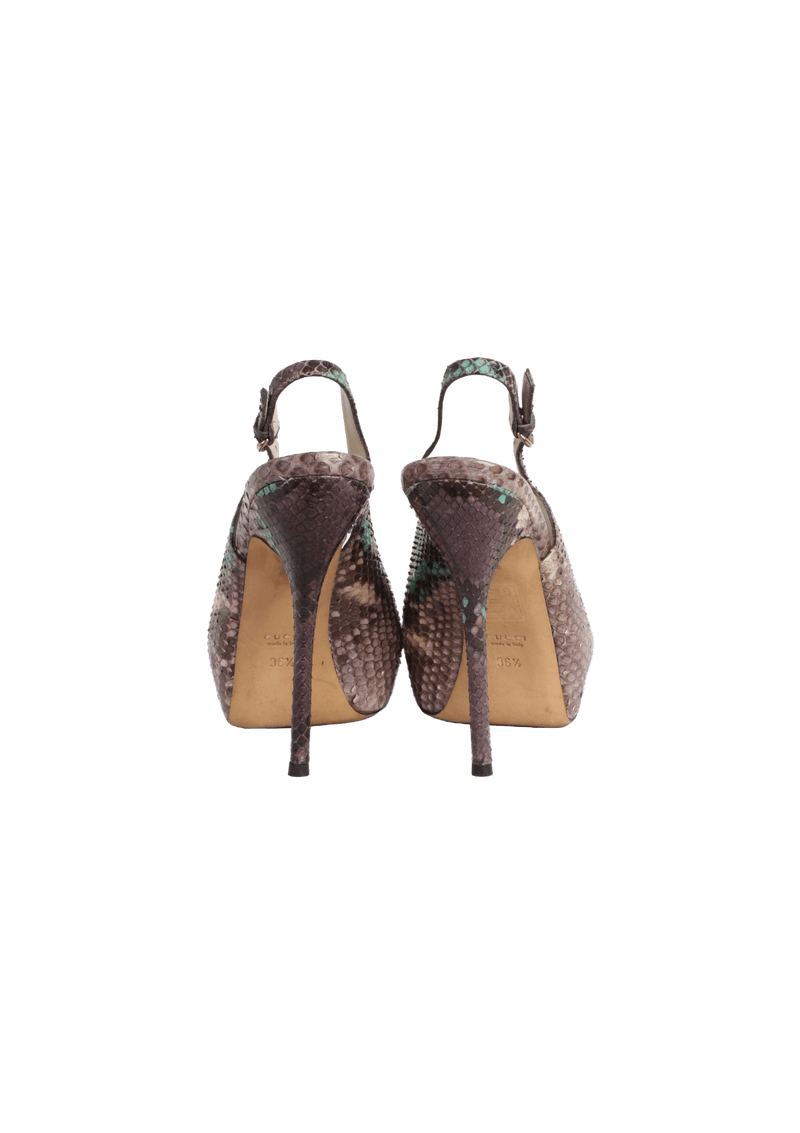 PYTHON SLINGBACK PUMPS 35.5