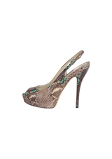 PYTHON SLINGBACK PUMPS 35.5