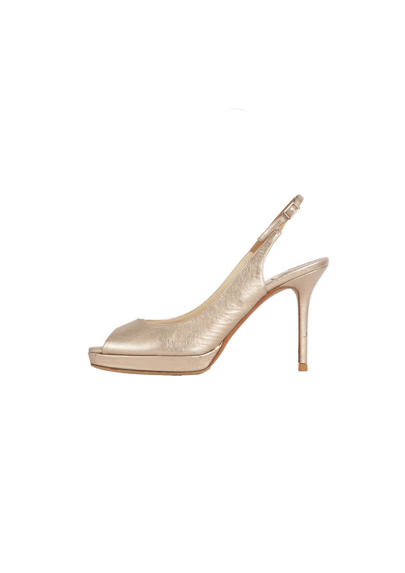 METALLIC PEEP TOE 37.5