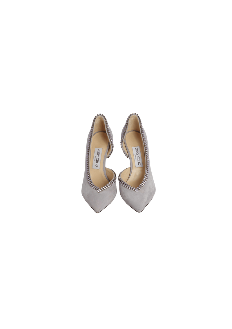 SUEDE CRYSTAL PUMPS 35