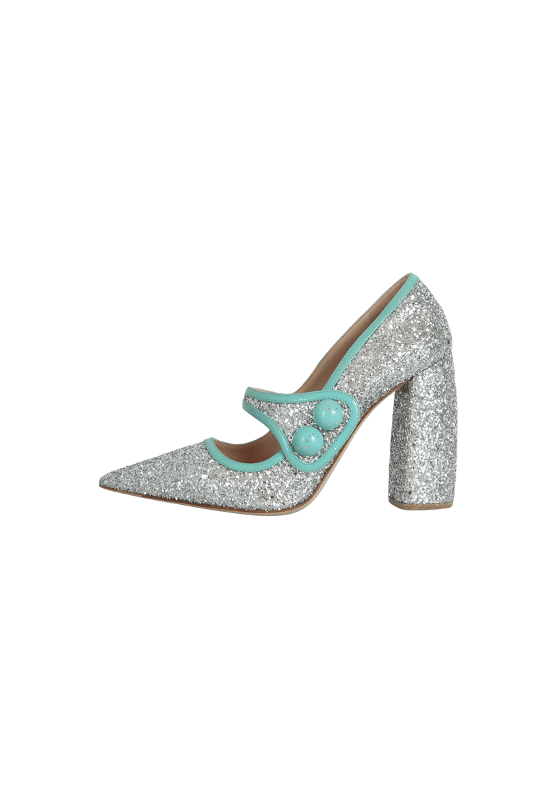 MARY JANE GLITTER PUMPS 38