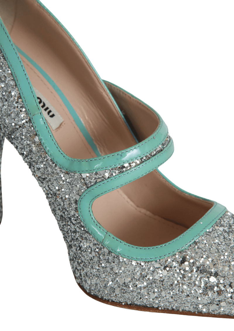 MARY JANE GLITTER PUMPS 38