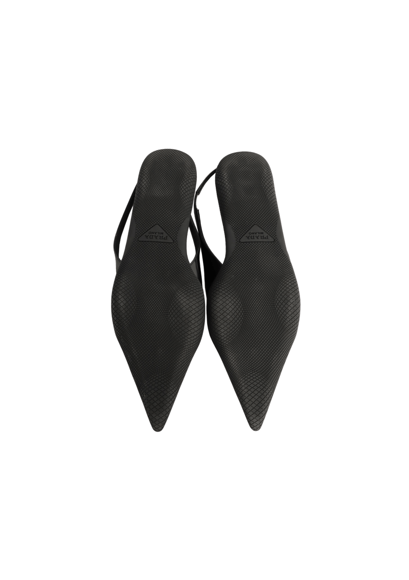 LEATHER SLINGBACK FLATS 39