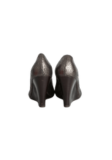 METALLIC CRINCKLED LEATHER PUMPS 35.5