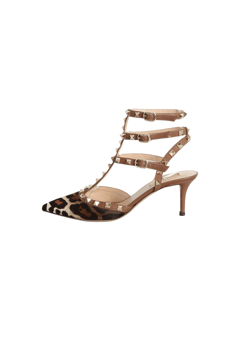 LEOPARD PRINT ROCKSTUD PUMPS 37