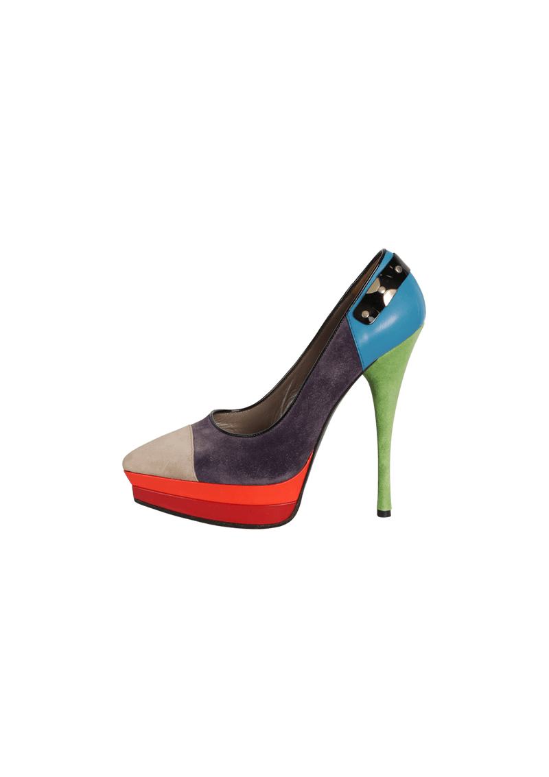 SUEDE COLORBLOCK PUMPS 37.5