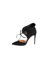 SUEDE FUR SANDALS 37.5