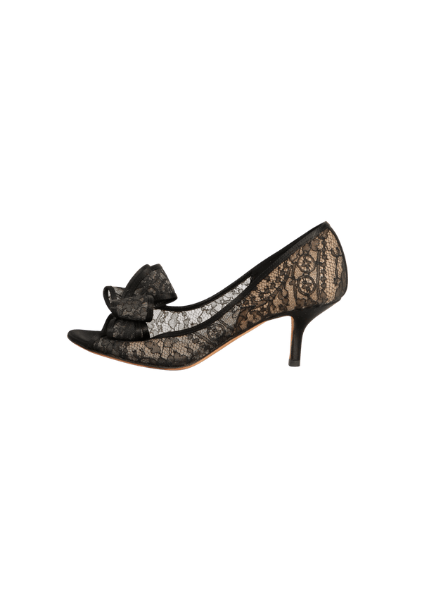 LEATHER BOW SANDALS 35.5