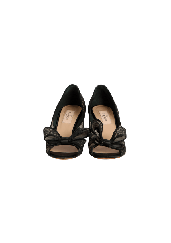 LEATHER BOW SANDALS 35.5